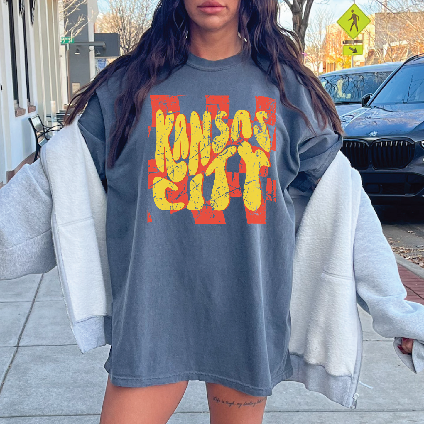 Kansas City Adult Checkered Tee
