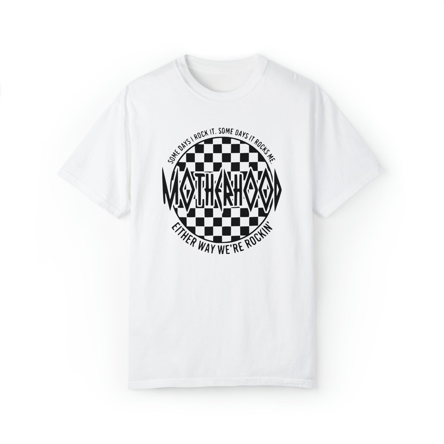 Checkered Motherhood Rocks Unisex Comfort Colors T-shirt