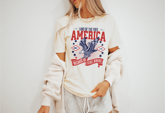 Land of the Free American Adult Tee