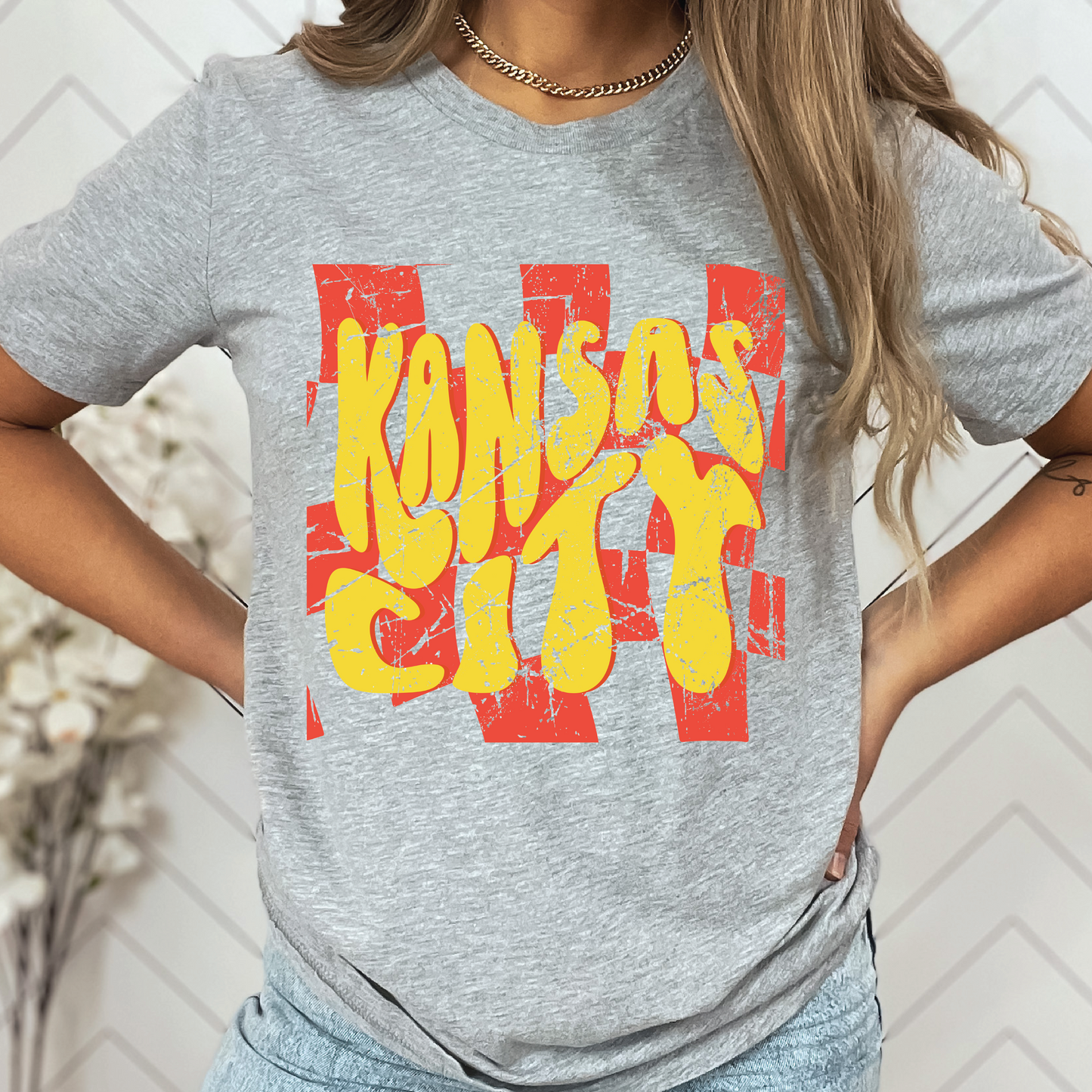 Kansas City Adult Checkered Tee