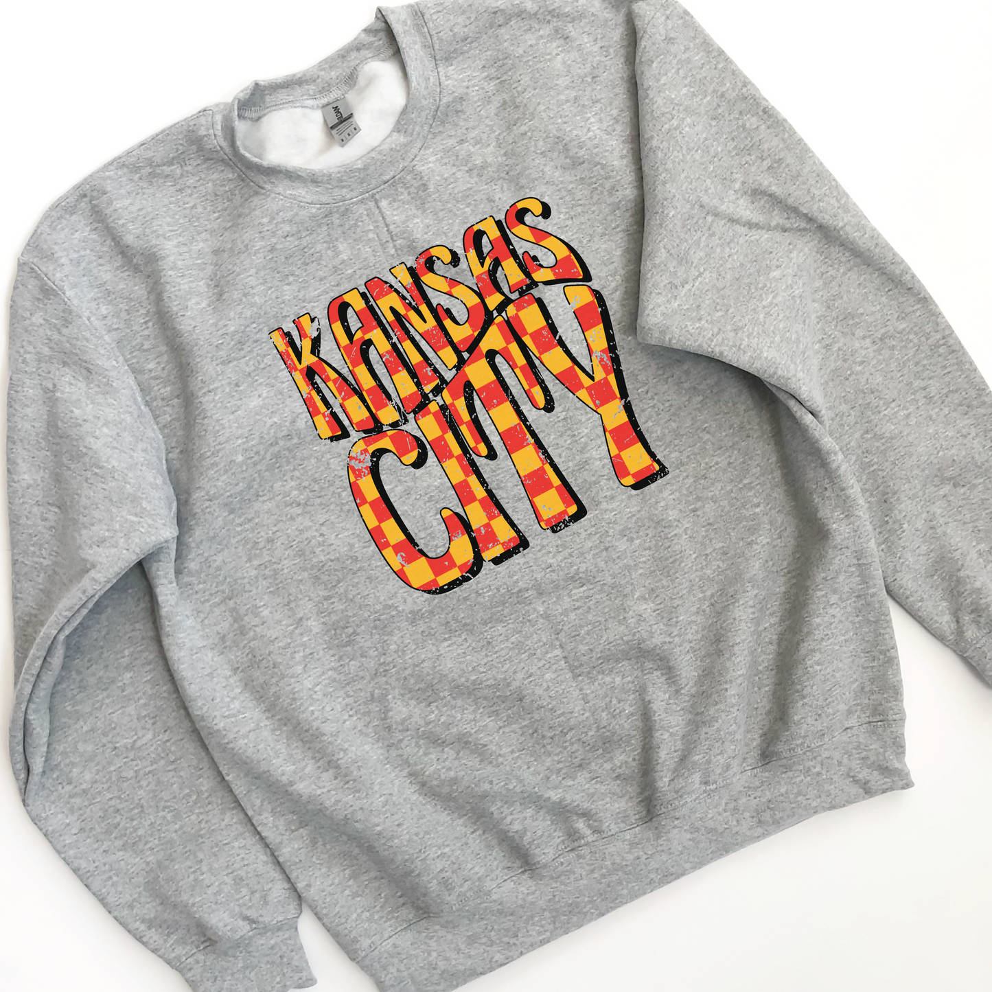 Kansas City Red and Yellow Checkered Sweatshirt