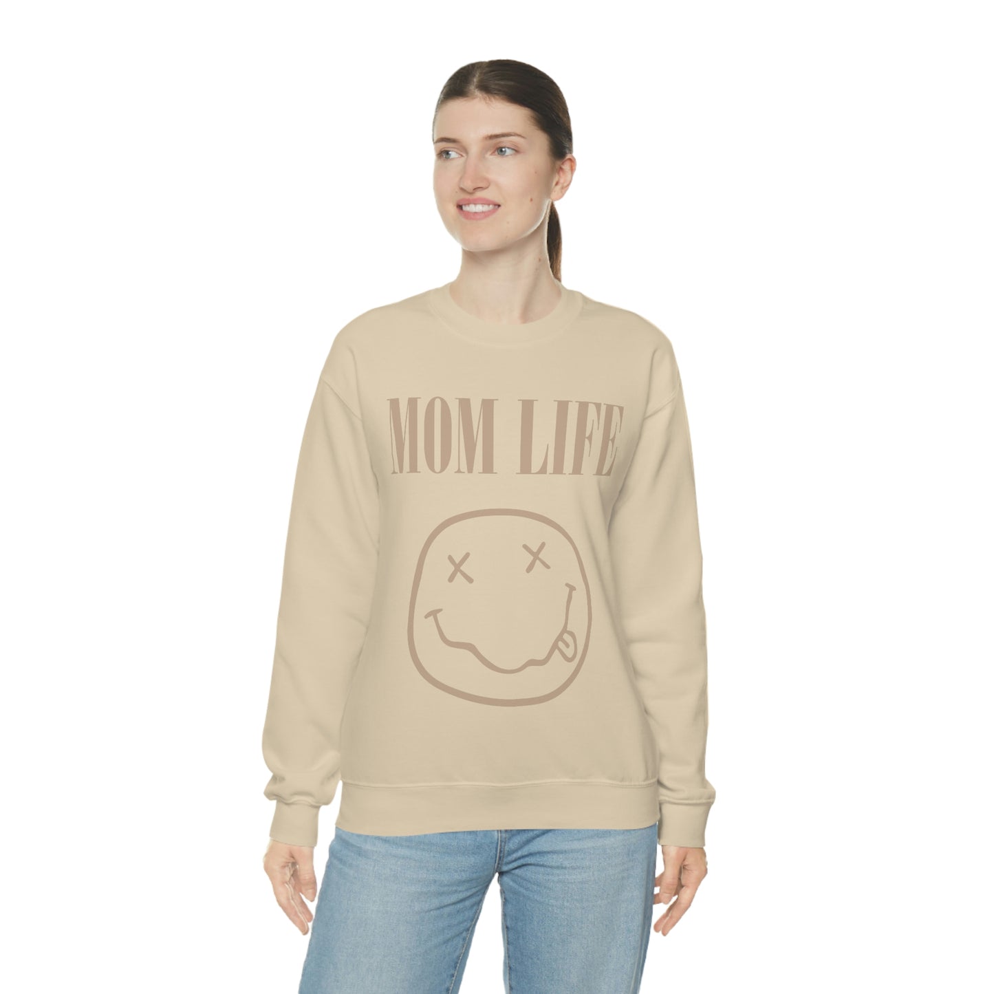 Monochrome Mom Life Crewneck Sweatshirt