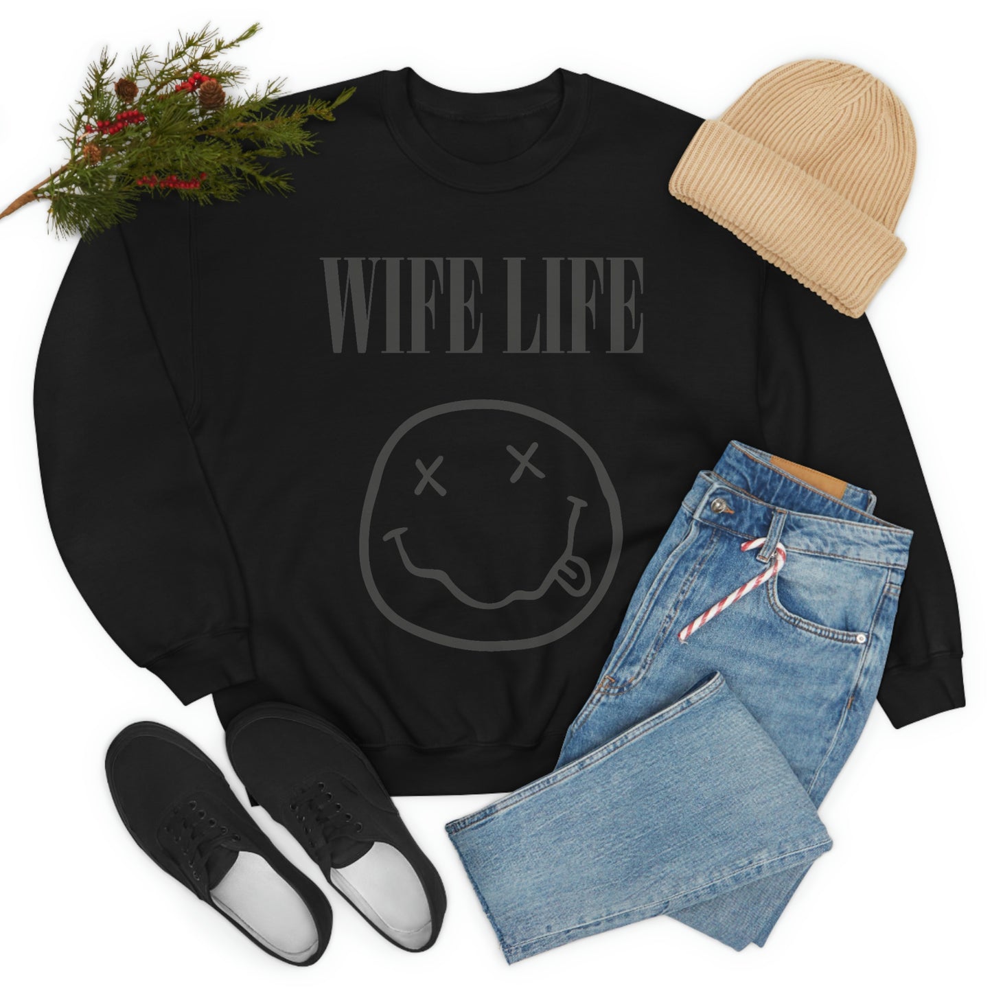 Monochrome Wife Life Crewneck Sweatshirt